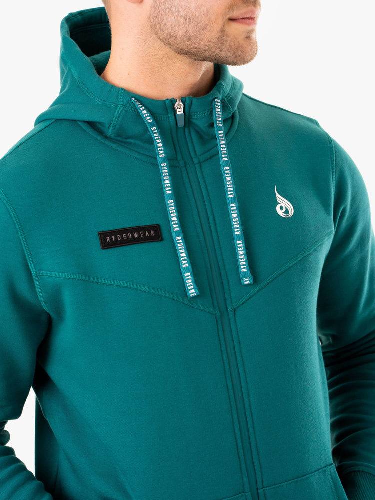 Teal Ryderwear Men Jackets Recharge Zip Up Hoodie Men's Jackets | AU1450VD