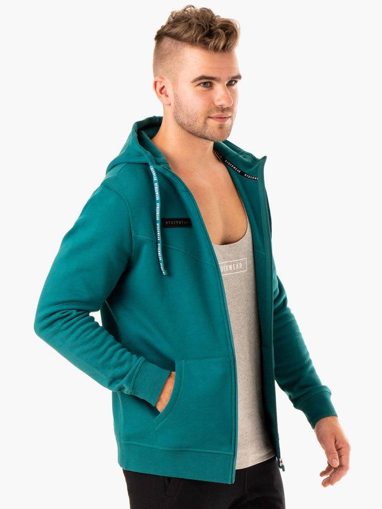 Teal Ryderwear Men Jackets Recharge Zip Up Hoodie Men's Jackets | AU1450VD