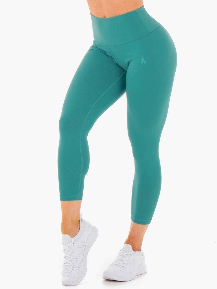 Teal Ryderwear Women Leggings Motion High Waisted 7/8 Scrunch Bum Women's Leggings | AU1850UT