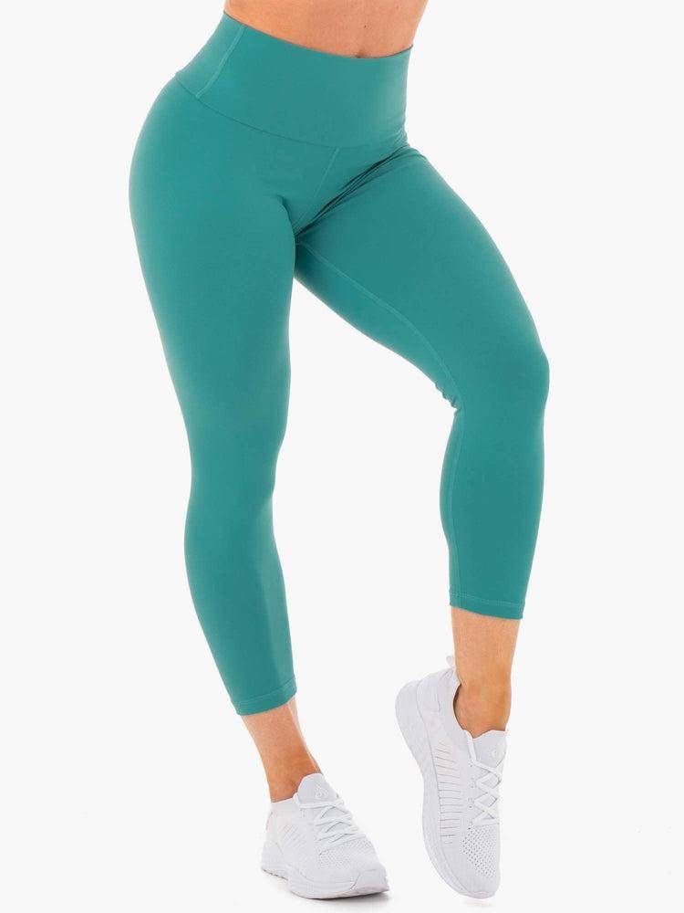 Teal Ryderwear Women Leggings Motion High Waisted 7/8 Scrunch Bum Women's Leggings | AU1850UT