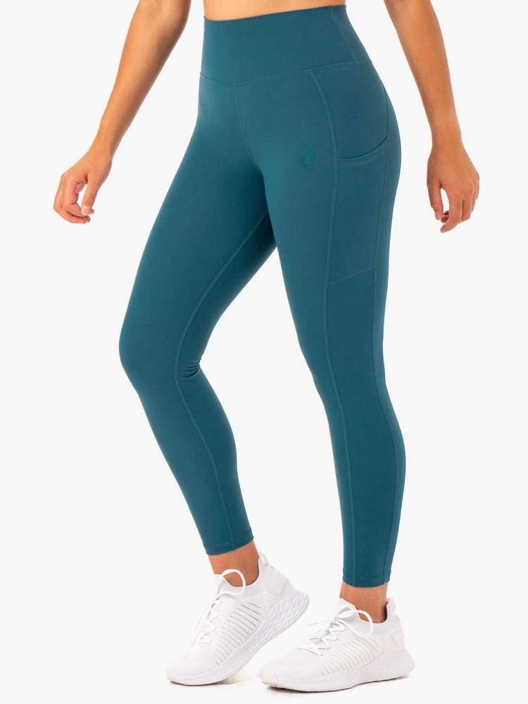 Teal Ryderwear Women Leggings Reset High Waisted Pocket Women's Leggings | AU1812XF