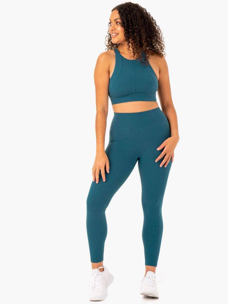 Teal Ryderwear Women Leggings Reset High Waisted Pocket Women's Leggings | AU1812XF