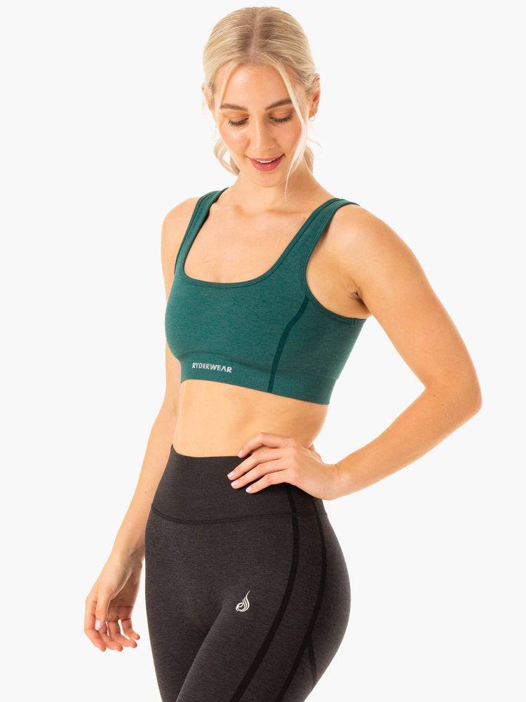 Teal Ryderwear Women Sports Bra Enhance Seamless Women's Sports Bra | AU2311GL