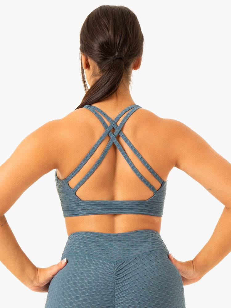 Teal Ryderwear Women Sports Bra Optic V-Neck Women's Sports Bra | AU2227ZG