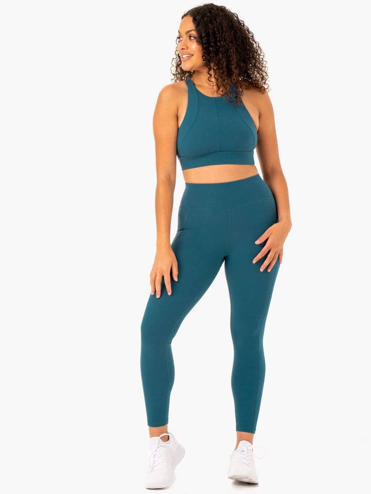 Teal Ryderwear Women Sports Bra Reset High Impact Women's Sports Bra | AU2298DN