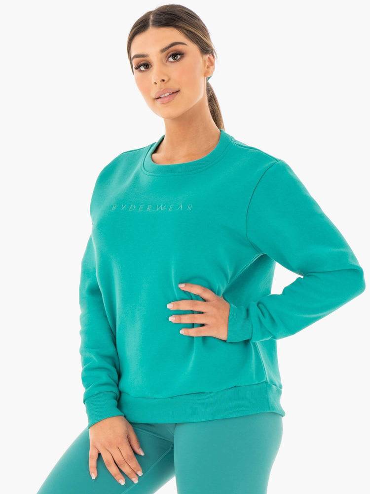 Teal Ryderwear Women Sweaters Motion Oversized Women's Sweaters | AU2609EX