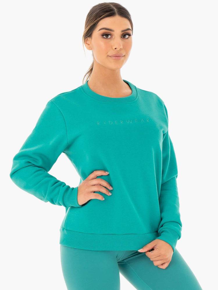 Teal Ryderwear Women Sweaters Motion Oversized Women's Sweaters | AU2609EX