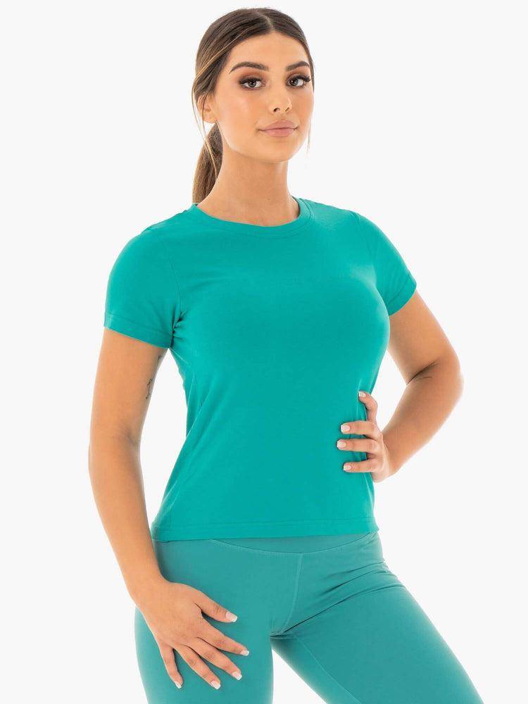 Teal Ryderwear Women T Shirts Motion Women's T Shirts | AU2689ZG