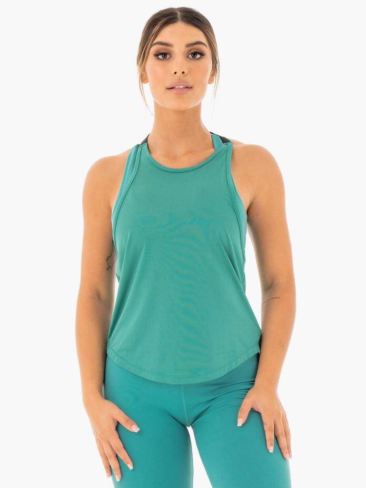 Teal Ryderwear Women Tanks Motion Slinky T-Back Women\'s Tanks | AU3009EX