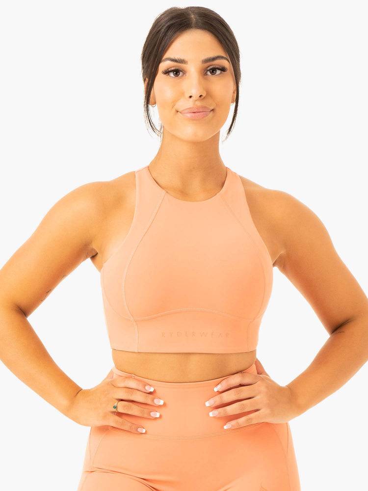 Terracotta Ryderwear Women Sports Bra NKD Frame Long Line Women\'s Sports Bra | AU2225KI