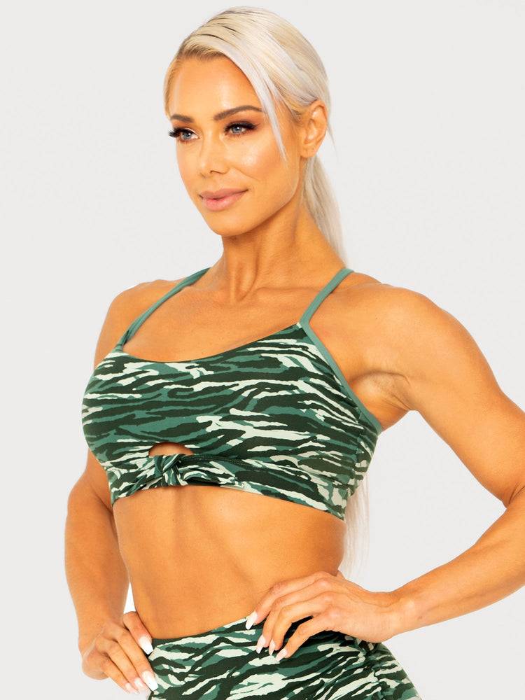 Tiger Green Ryderwear Women Sports Bra Wild Tied Up Women's Sports Bra | AU2449UT