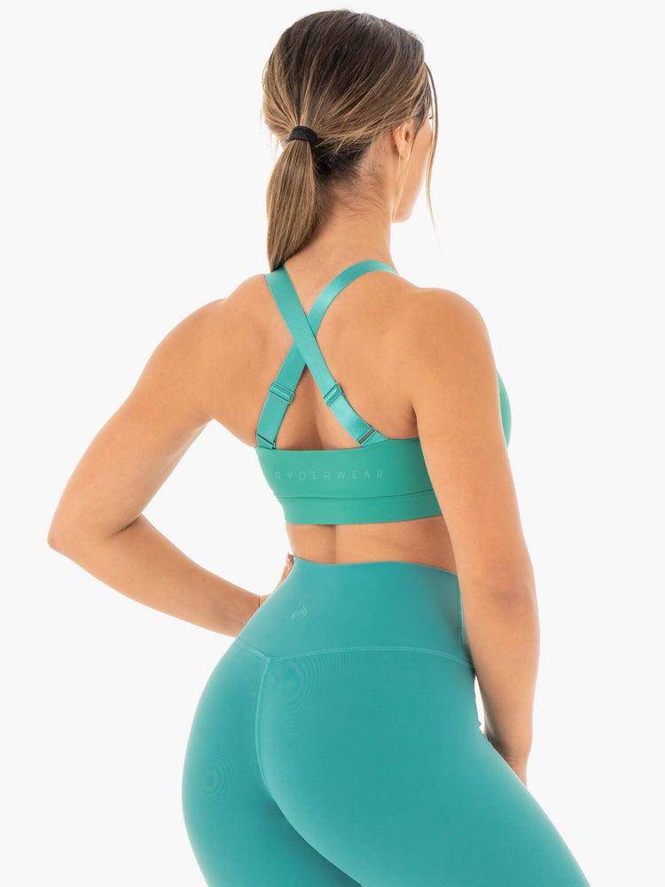 Turquoise Ryderwear Women Sports Bra Collide Mesh Contour Women's Sports Bra | AU2372YU