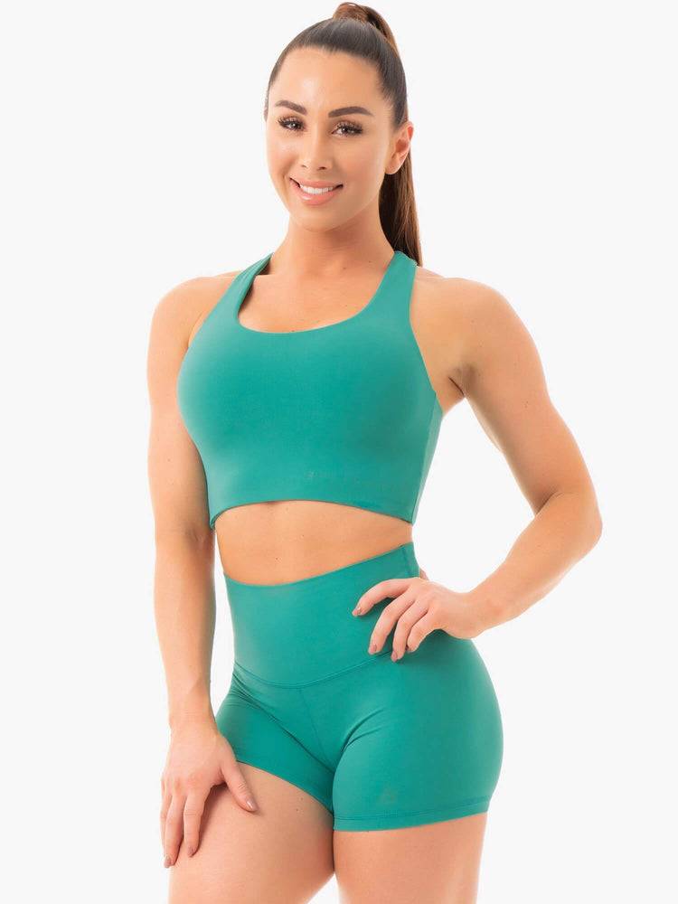 Turquoise Ryderwear Women Sports Bra NKD Women's Sports Bra | AU2505EX