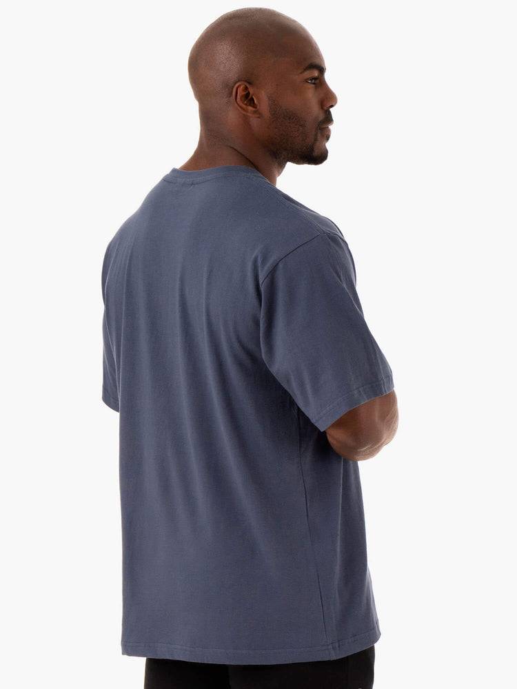 Washed Blue Ryderwear Men T Shirts Oversized Men's T Shirts | AU1273WY