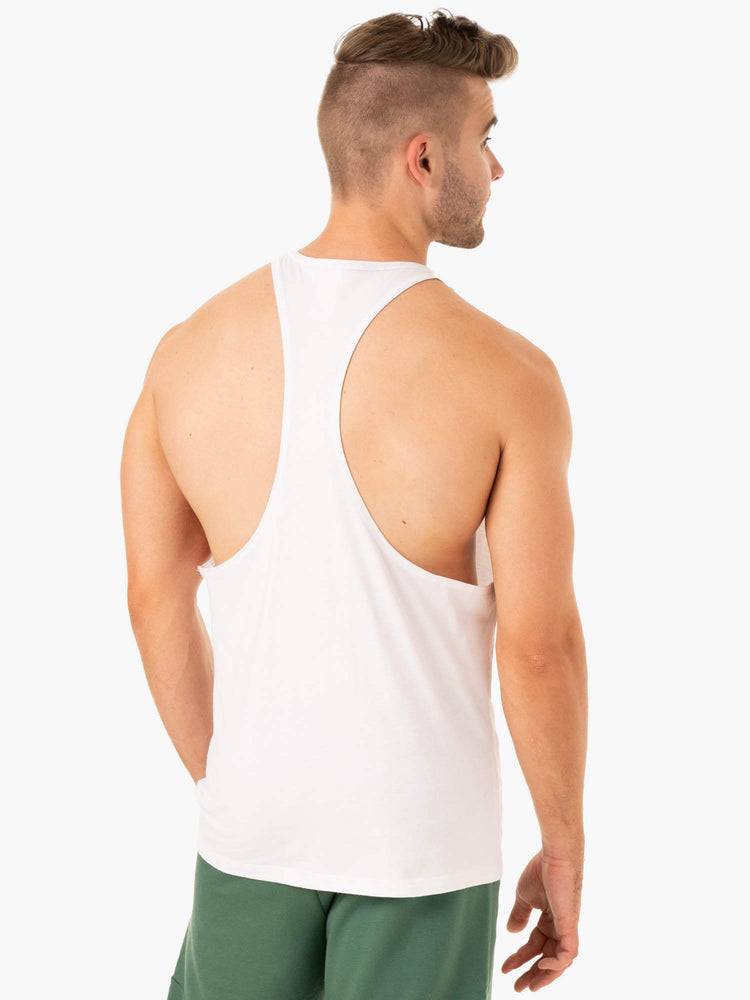 White Ryderwear Men Gym Stringers Limitless Stringer T-Back Men's Gym Stringers | AU1528VD