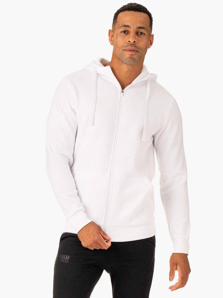 White Ryderwear Men Jackets Limitless Zip Up Men\'s Jackets | AU1439SO