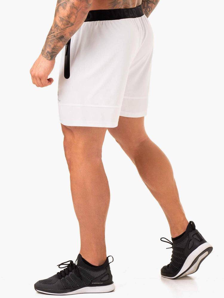 White Ryderwear Men Shorts Action Mesh Men's Shorts | AU1339HK