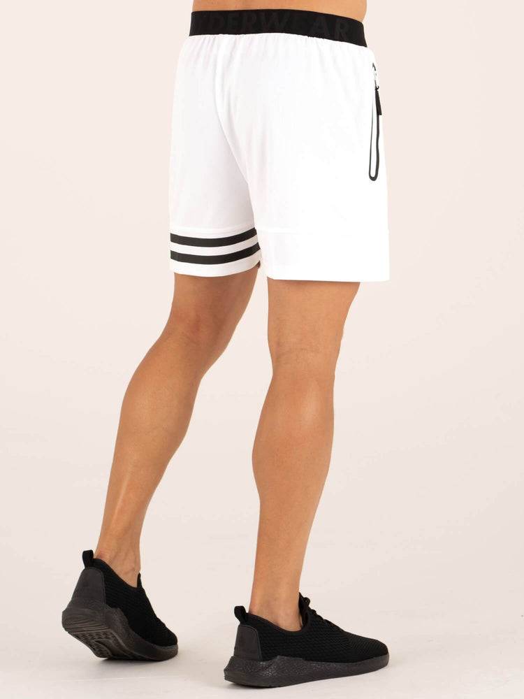 White Ryderwear Men Shorts Evo Training Men's Shorts | AU1365HK