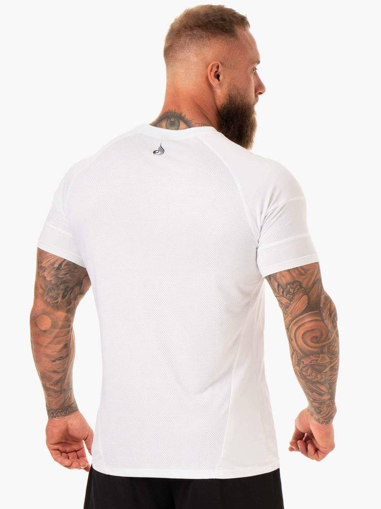 White Ryderwear Men T Shirts Action Mesh Men's T Shirts | AU1186LH