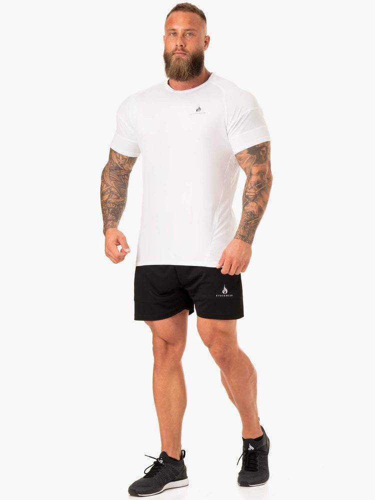 White Ryderwear Men T Shirts Action Mesh Men's T Shirts | AU1186LH