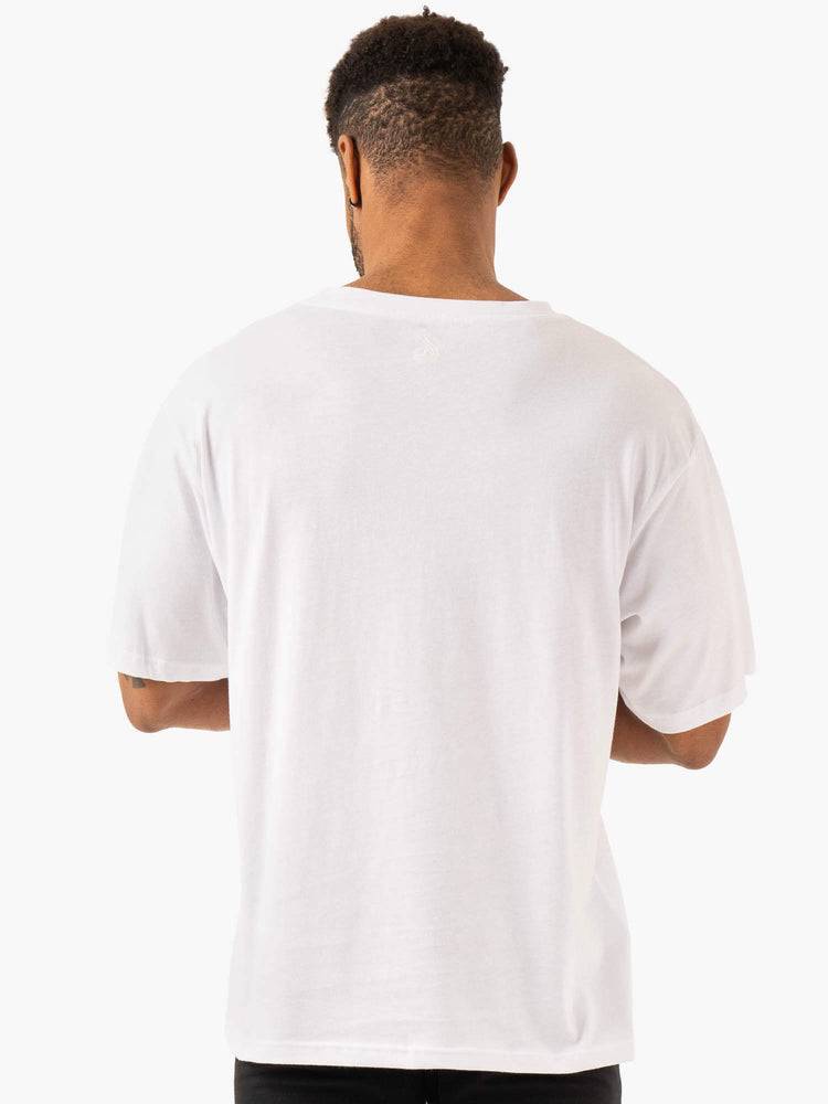 White Ryderwear Men T Shirts Graphic Oversized Unisex Men's T Shirts | AU1237KI