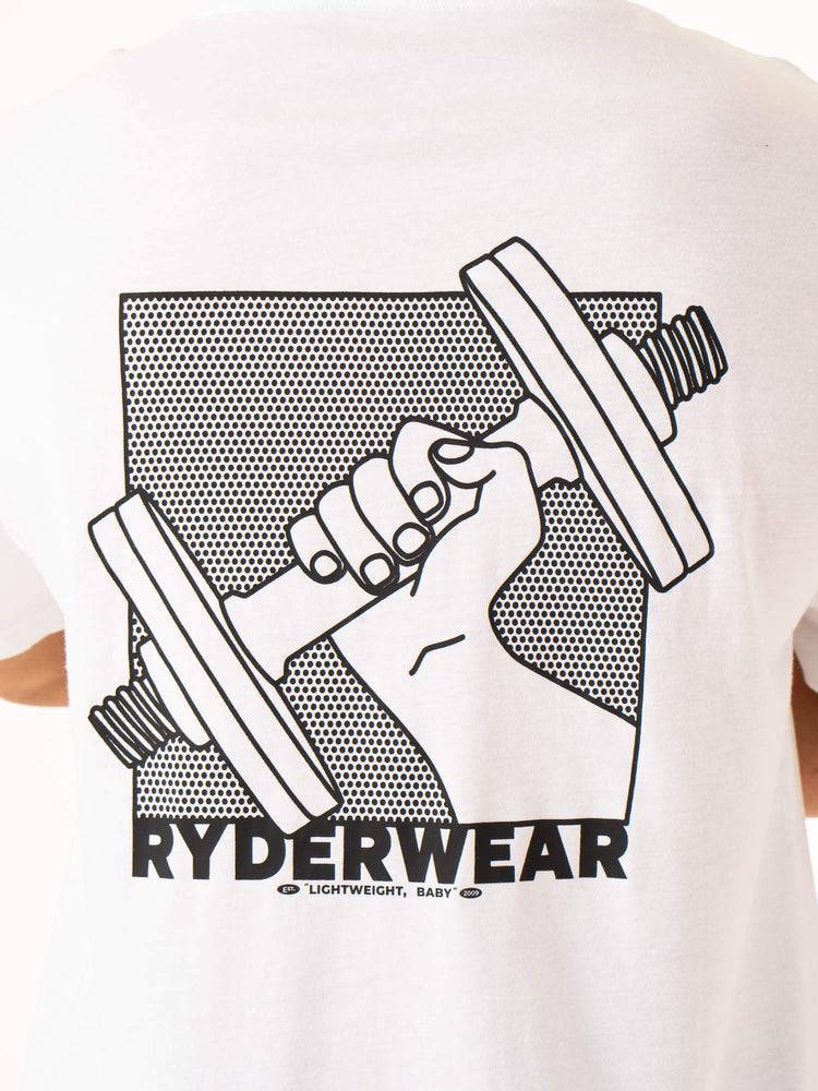 White Ryderwear Men T Shirts Lift Oversized Unisex Men's T Shirts | AU1256AP