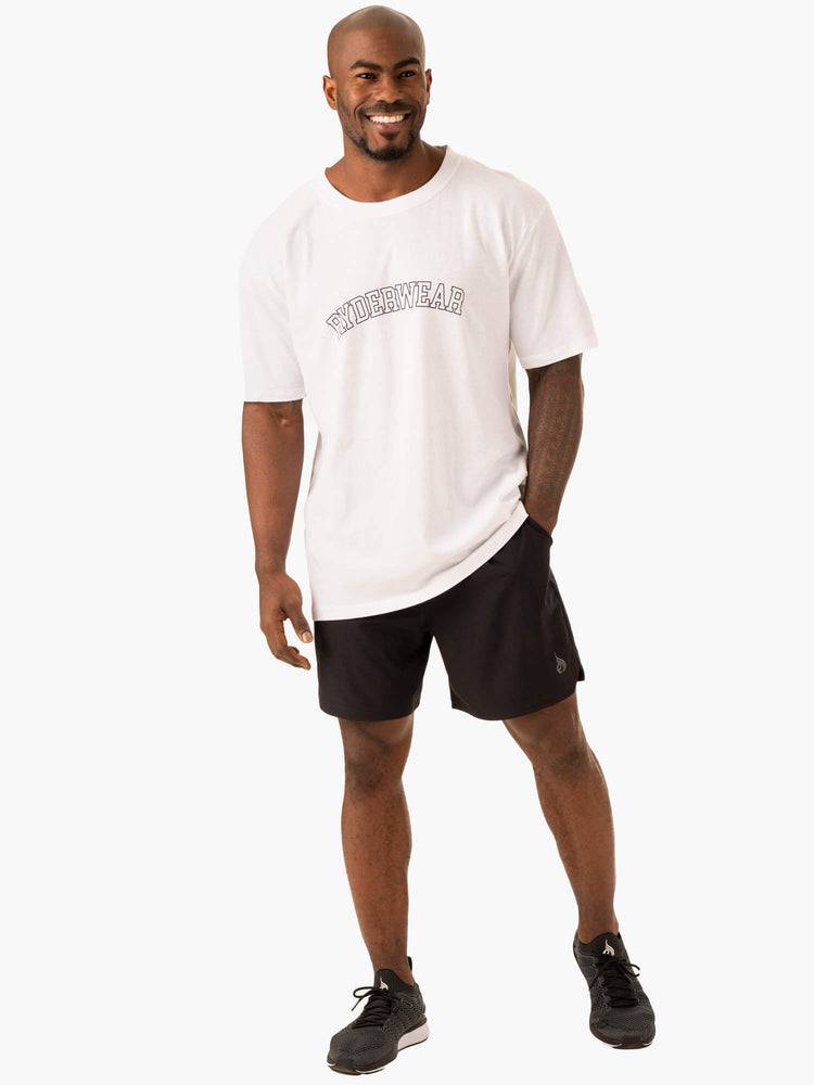 White Ryderwear Men T Shirts Oversized Men's T Shirts | AU1275RW