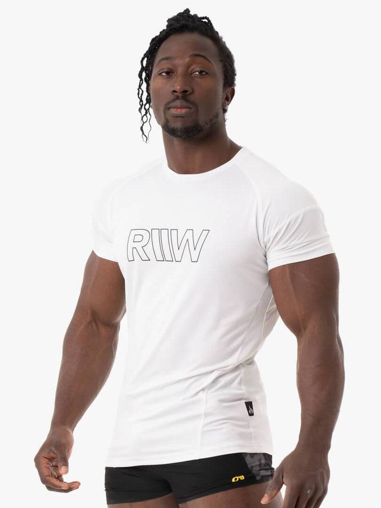 White Ryderwear Men T Shirts Shield Men's T Shirts | AU1294VD