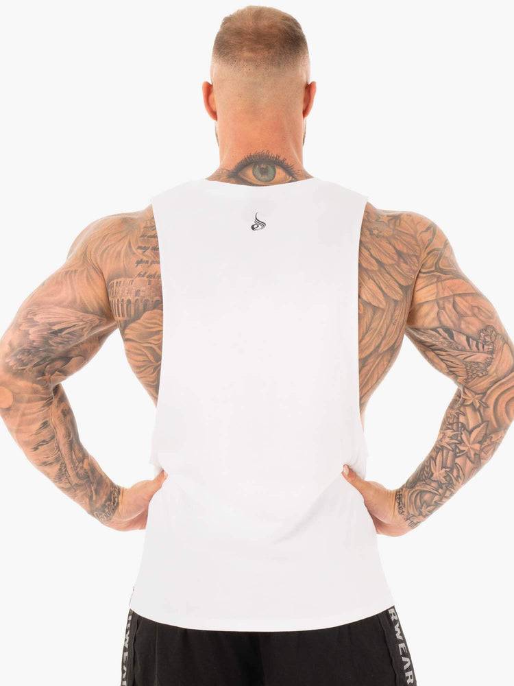 White Ryderwear Men Tanks Iron Baller Tank Men's Tanks | AU1133KI