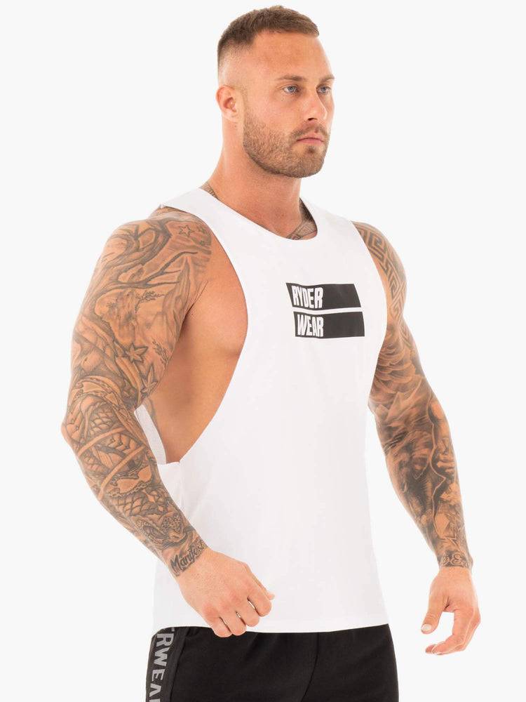 White Ryderwear Men Tanks Iron Baller Tank Men's Tanks | AU1133KI