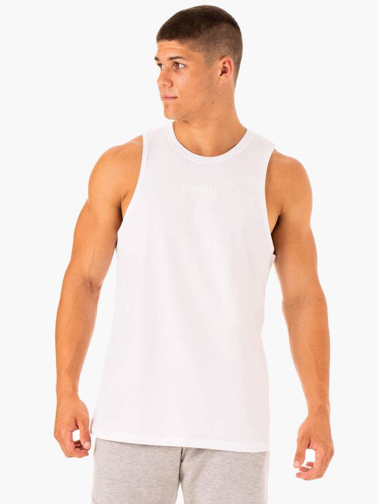 White Ryderwear Men Tanks Limitless Baller Tank Men\'s Tanks | AU1150OR