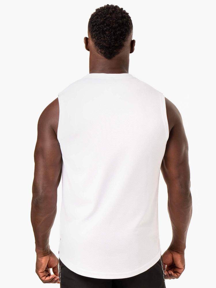 White Ryderwear Men Tanks Reflex Mesh Baller Tank Men's Tanks | AU1172TV