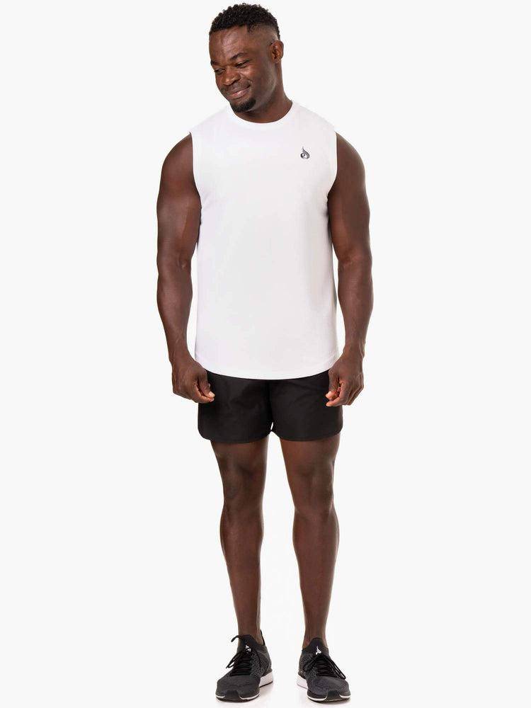 White Ryderwear Men Tanks Reflex Mesh Baller Tank Men's Tanks | AU1172TV