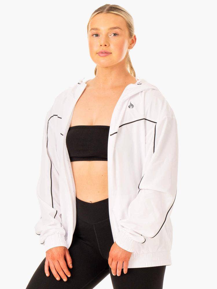 White Ryderwear Women Jackets Ultimate Windbreaker Women's Jackets | AU1721IS