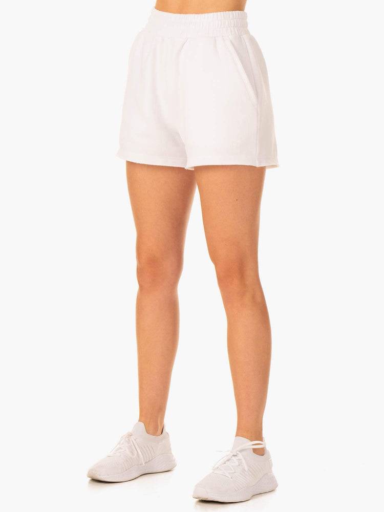 White Ryderwear Women Shorts Elevate Track Women's Shorts | AU2127BC