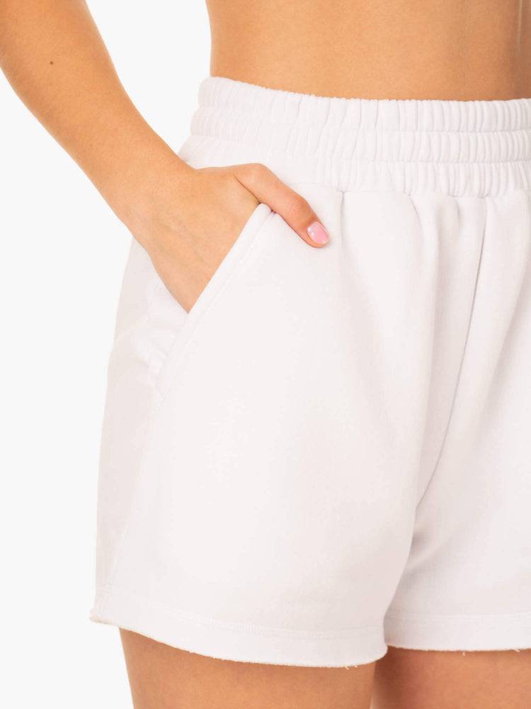 White Ryderwear Women Shorts Elevate Track Women's Shorts | AU2127BC