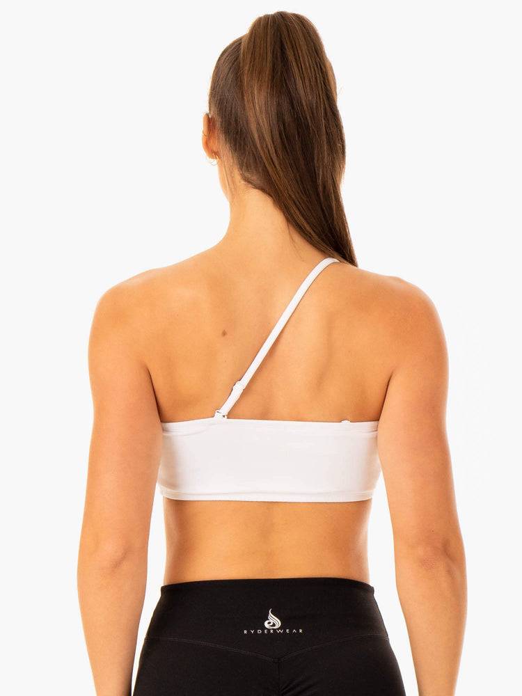 White Ryderwear Women Sports Bra Convertible Bandeau Women's Sports Bra | AU2375EX