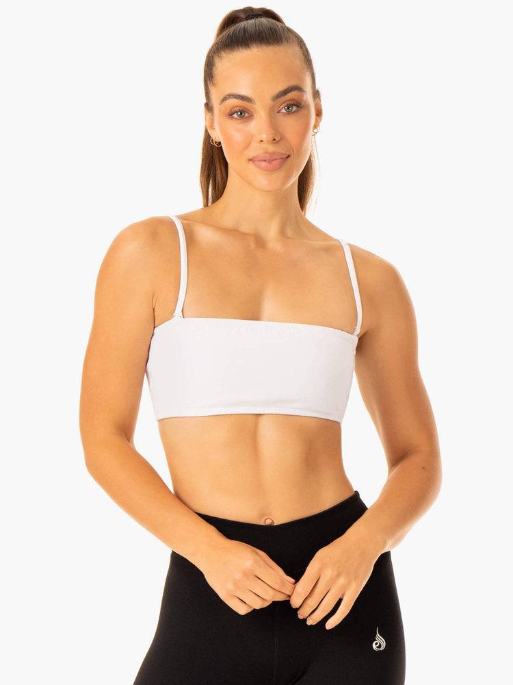 White Ryderwear Women Sports Bra Convertible Bandeau Women\'s Sports Bra | AU2375EX