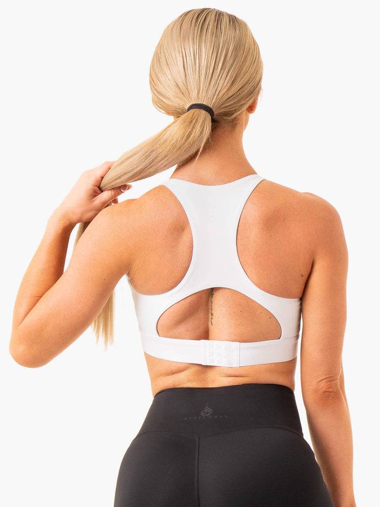 White Ryderwear Women Sports Bra Critical High Impact Women's Sports Bra | AU2294OR