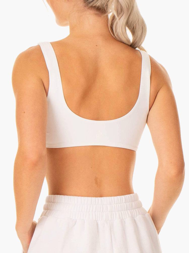 White Ryderwear Women Sports Bra Elevate Lounge Women's Sports Bra | AU2423UT