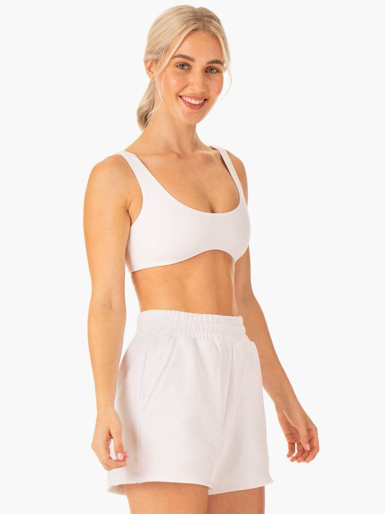 White Ryderwear Women Sports Bra Elevate Lounge Women's Sports Bra | AU2423UT