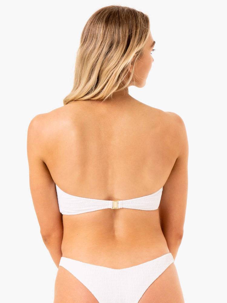 White Ryderwear Women Swimwear Paradise Bandeau Bikini Top Women's Swimwear | AU2658NB