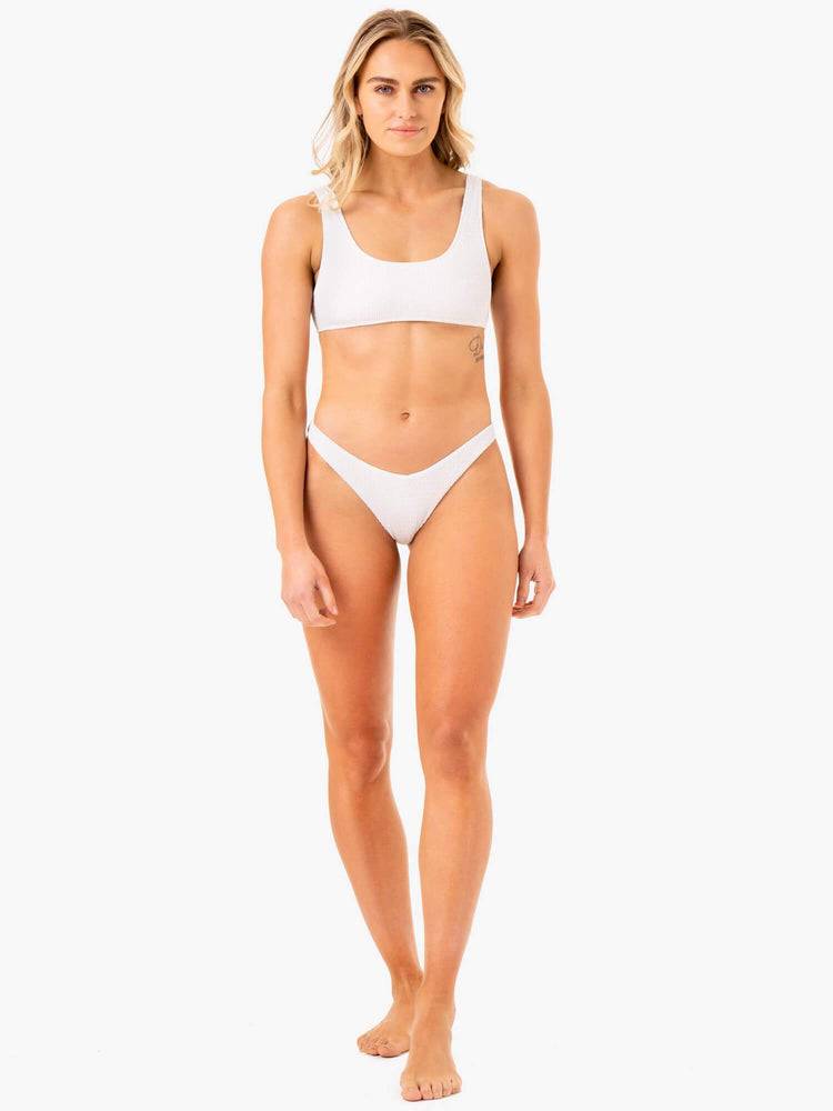 White Ryderwear Women Swimwear Paradise V Bikini Bottom Women's Swimwear | AU2662XF