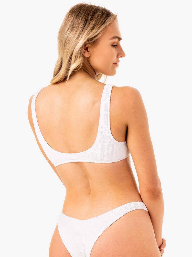 White Ryderwear Women Swimwear Paradise Scoop Bikini Top Women's Swimwear | AU2667HK