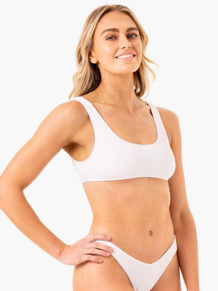 White Ryderwear Women Swimwear Paradise Scoop Bikini Top Women's Swimwear | AU2667HK