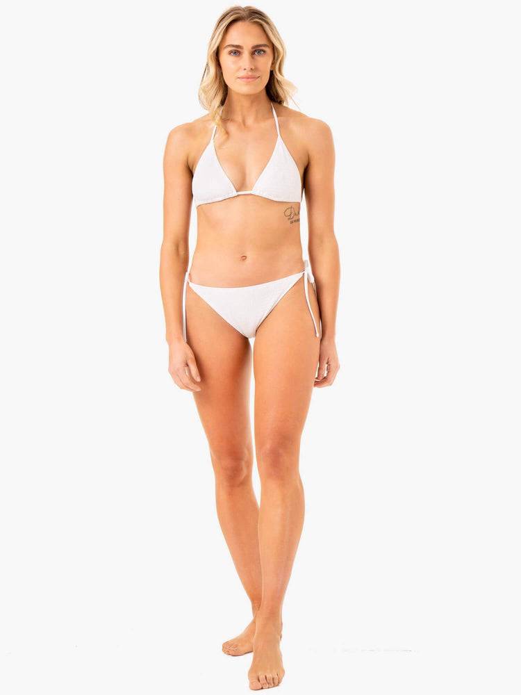 White Ryderwear Women Swimwear Paradise Tie Bikini Bottoms Women's Swimwear | AU2673PQ