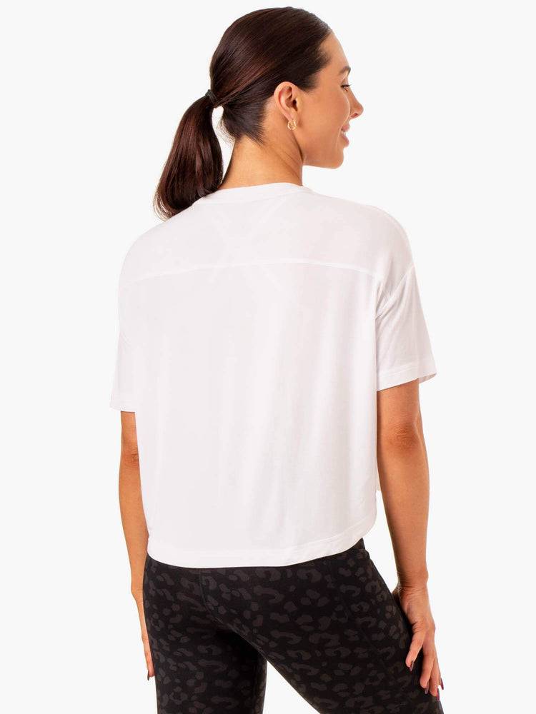 White Ryderwear Women T Shirts Ultra Scoop Women's T Shirts | AU2727QZ