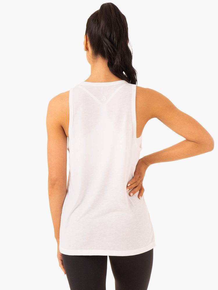 White Ryderwear Women Tanks Ease Relaxed Women's Tanks | AU2815PQ