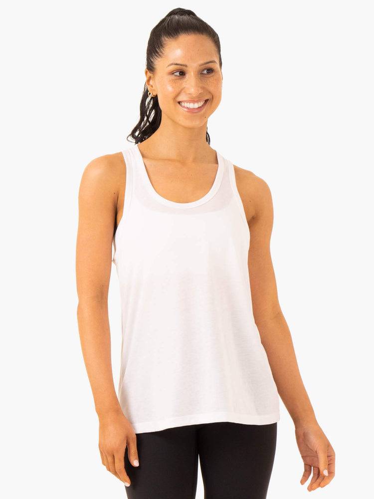 White Ryderwear Women Tanks Ease Relaxed Women\'s Tanks | AU2815PQ