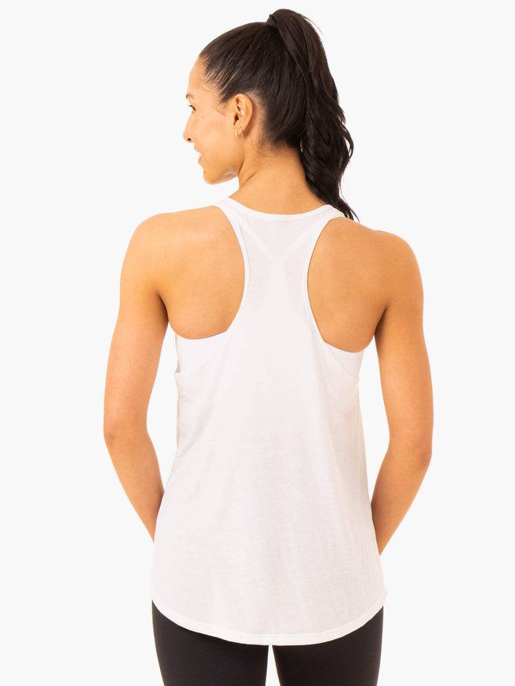 White Ryderwear Women Tanks Elevate Singlet Women's Tanks | AU2880HK